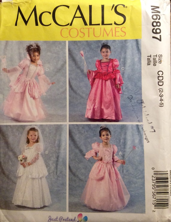 Girls' Costume Sewing Pattern Fairy Princess Dresses Fancy Gowns Sizes  2-3-4-5 Uncut 2014 - Etsy