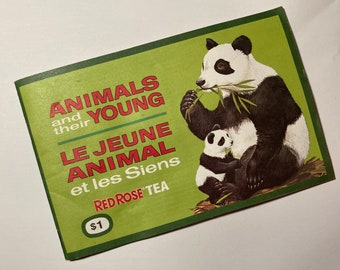 Vintage Red Rose Tea Card Album Animals and their Young Brooke Bond Reissue 1990 with 22 Cards