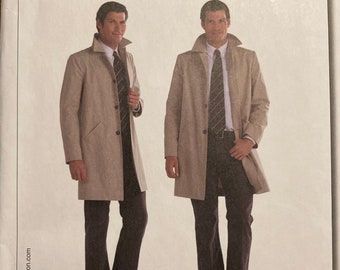 Sewing Pattern Men's Semi Fitted Coat Short Lining Poplin Gabardine Denim Linen Size 34-46 FF Uncut Burda 7780