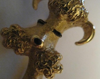 Vintage Chic FRENCH POODLE Pin Brooch 60s Retro