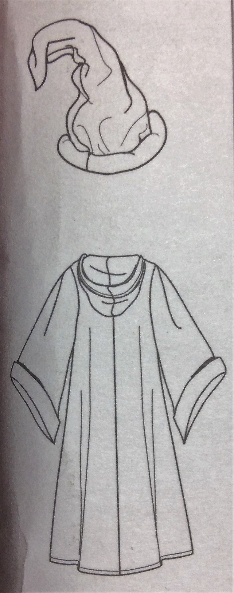 Children's Costume Sewing Pattern Wizard Robe Hood and Hat UNCUT Size 7 ...