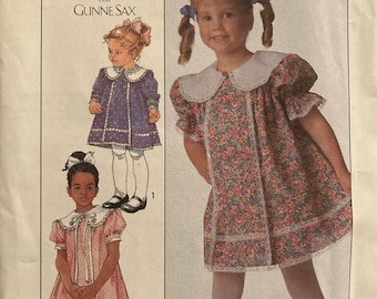 Vintage Sewing Pattern Jessica McClintok for Gunne Sax Girls Dress Lace Ruffles Classic 1989 Size 4 Uncut FF Simplicity 8988
