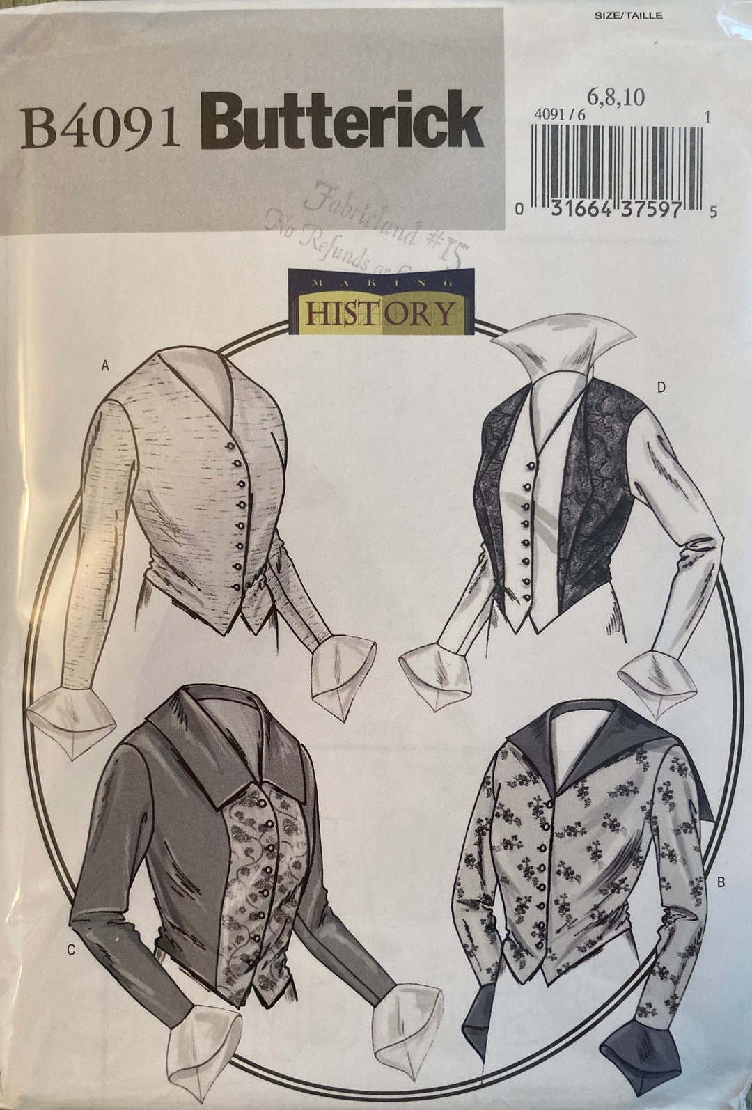 Basque Cowbell Pattern Sewing Pattern Edwardian Misses Basque Shirt 1914 Fashion Making ...