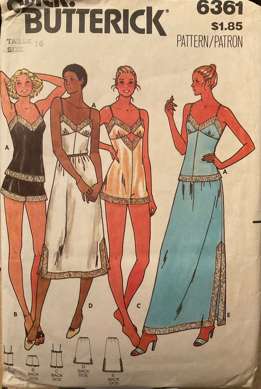 Vintage Sewing Pattern Butterick 6361 Lingerie Slips Camisole Etsy