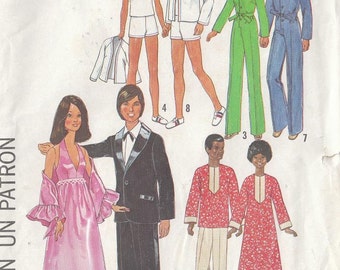 Vintage FASHION DOLL Wardrobe 11-1/2" Fashion Doll Sewing Pattern Barbie Dusty Skye 12" Ken Curtis GI Joe Tops Shirts Caftan Coats 1970's