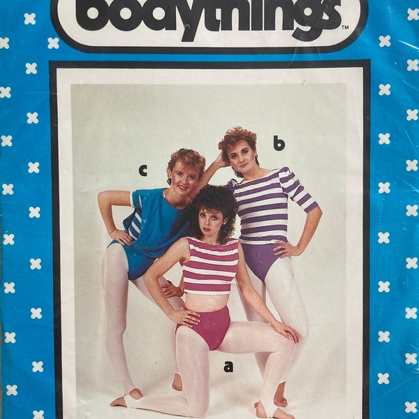 Vintage Sewing Pattern Retro 1980s Exercise Workout Aerobics Wear BODYTHINGS Dance Shirley Gregson Blanchet Panty Tops Vest Stirrup Tights