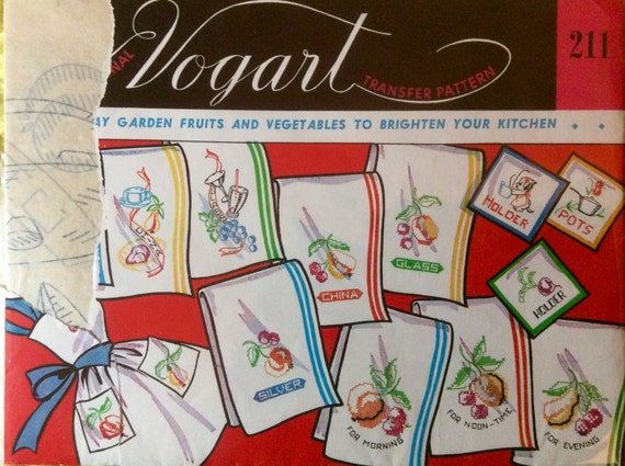Vintage Vogart Iron on Fabric Appliques Patch Vegetables 