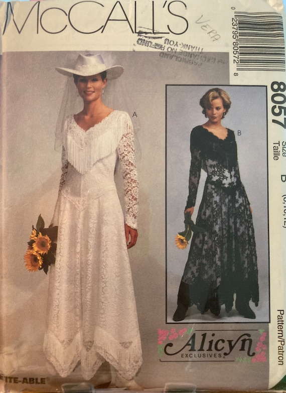 Vintage Sewing Pattern Western Bridal Gown 1996 Alicyn Exclusives Country Style Wedding Dress Fringed Yoke Miss Size 8-12 Mccalls 8057 Uncut - Etsy Vintage Sewing Pattern Western Bridal Gown 1996 Alicyn Exclusives Country Style Wedding Dress Fringed Yoke Miss Size 8-12 Mccalls 8057 Uncut - Etsy