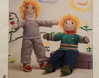 Vintage Sewing Pattern 21" Penny Candy Collection  Stuffed Boy Doll Yarn Hair Clothing Uncut 1985
