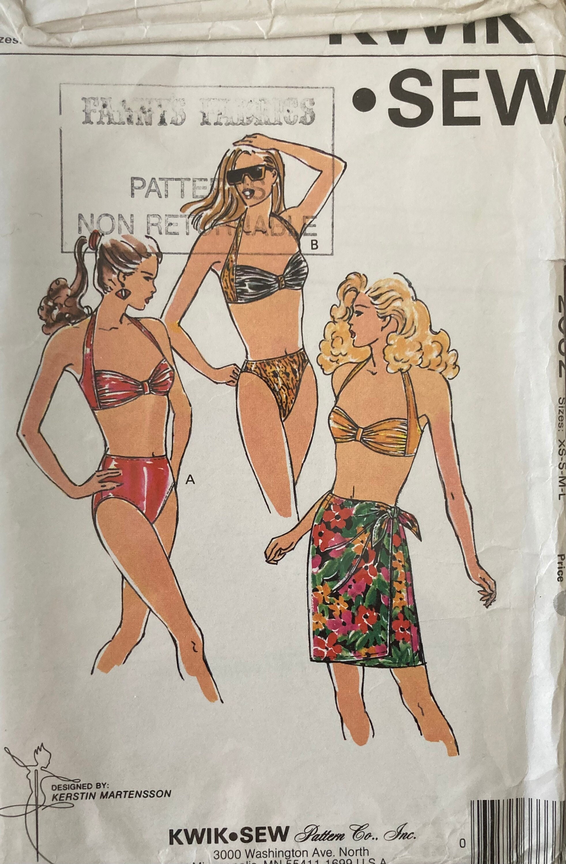 Vintage Sewing Pattern Halter Top Two-piece Swimsuit