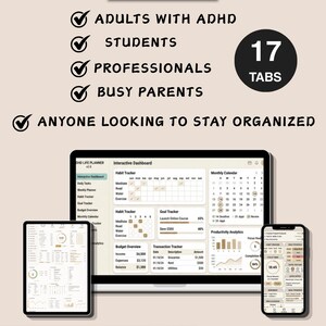 ADHS-Planer-Tabelle | Google Tabellen & Excel | ADHS-Lebensplaner | Produktivitäts-Tracker | Planer für exekutive Funktionen | Digitaler Download Bild 6