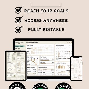 ADHS-Planer-Tabelle | Google Tabellen & Excel | ADHS-Lebensplaner | Produktivitäts-Tracker | Planer für exekutive Funktionen | Digitaler Download Bild 7