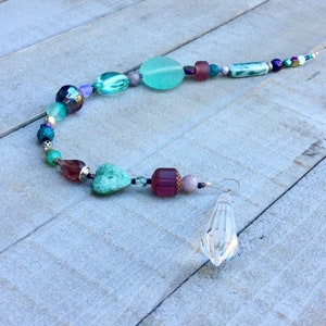 Sun catcher decoration.  Window charm. handmade beaded gift.