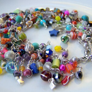 UniqueNecks bracelet. layered. rainbow. gemstones. multicolored chain bracelet. birthday gift image 4