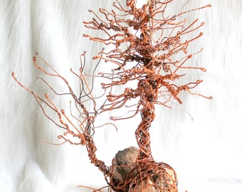 arbre de bijoux / upcycled wire sculpture / Bureau ornement / sculpture de cuivre / bijoux vitrine boutique display