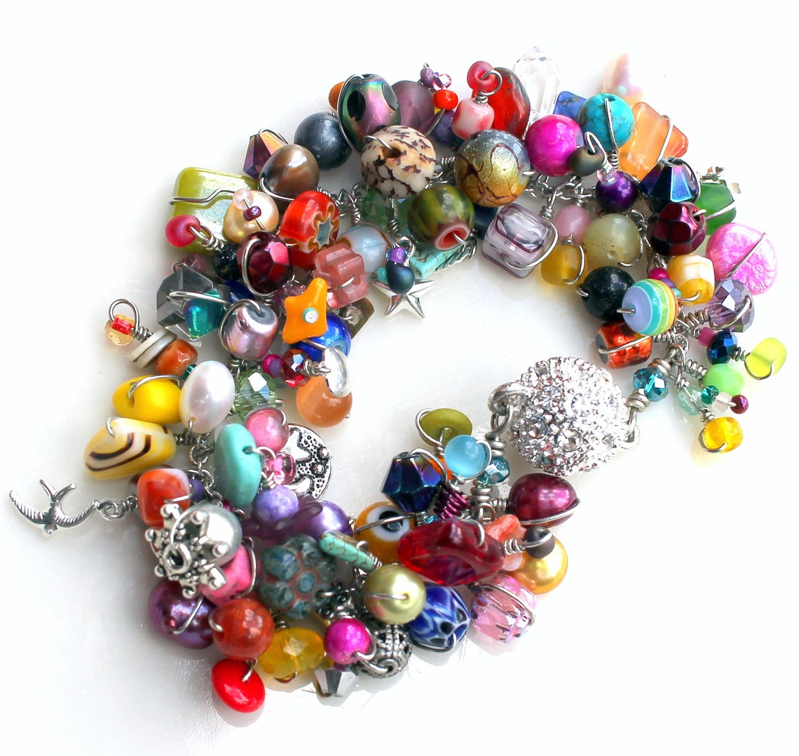 Bling bracelet. multicolored classic uniquenecks wire wrapped | Etsy