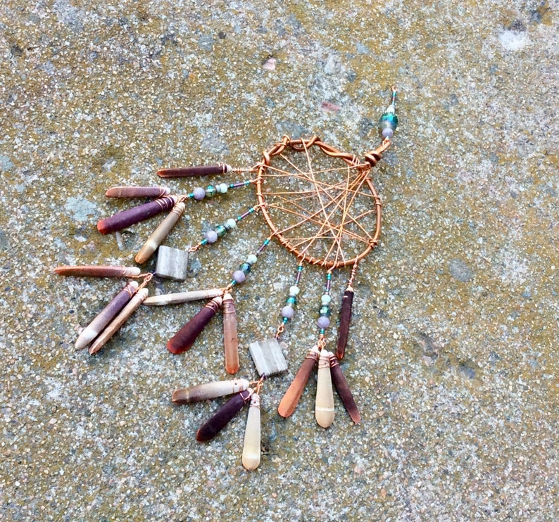 Sea Urchin Dream Catcher. Chimes. Seaside Chimes. Handmade Wire Wrapped