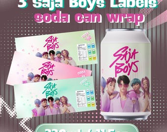 Saja Boys Soda Can Labels | Kpop Birthday Party Decor (Digital Download)