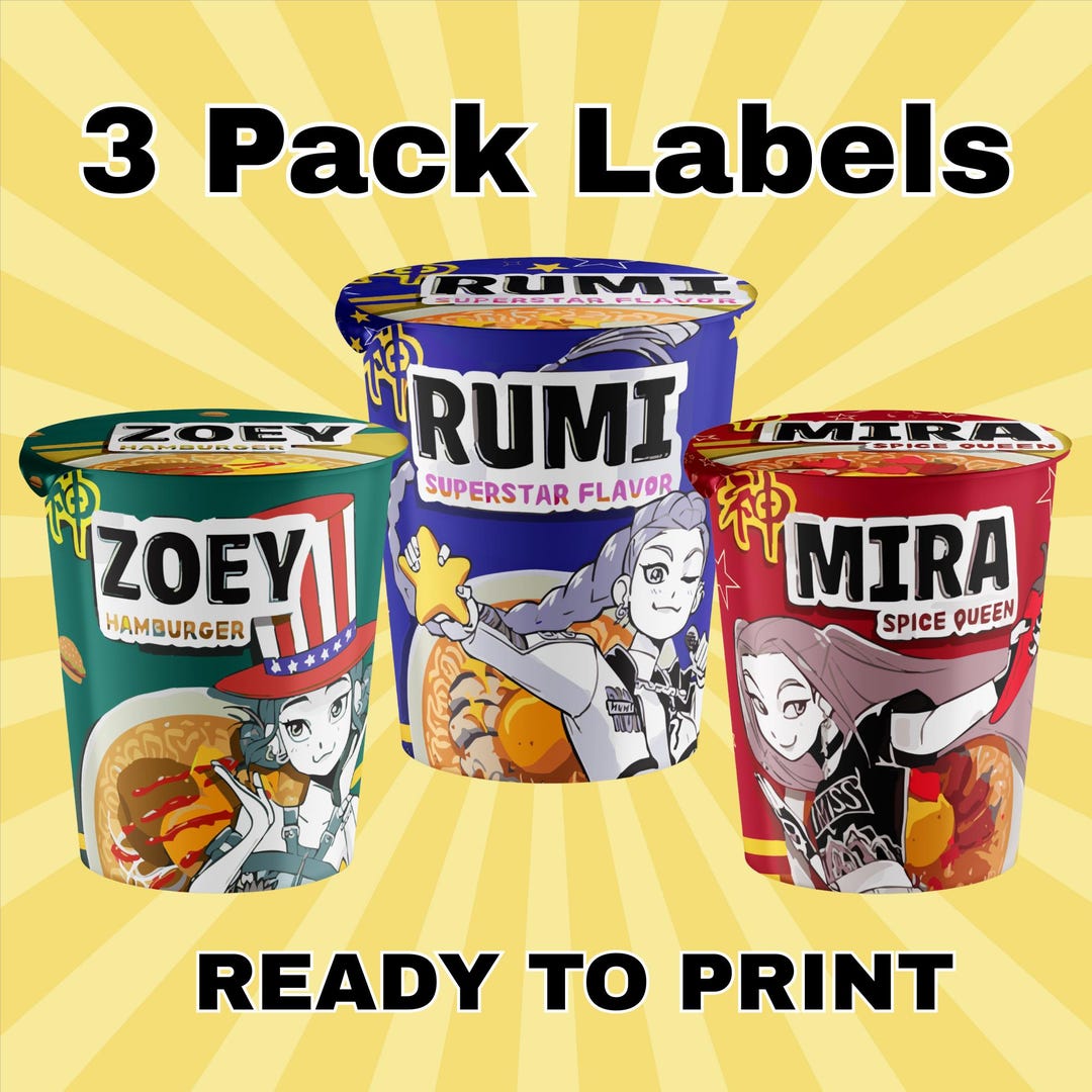 Kpop Demon Hunters | Cup Noodle Ramyeon Label | Cosplay Packaging