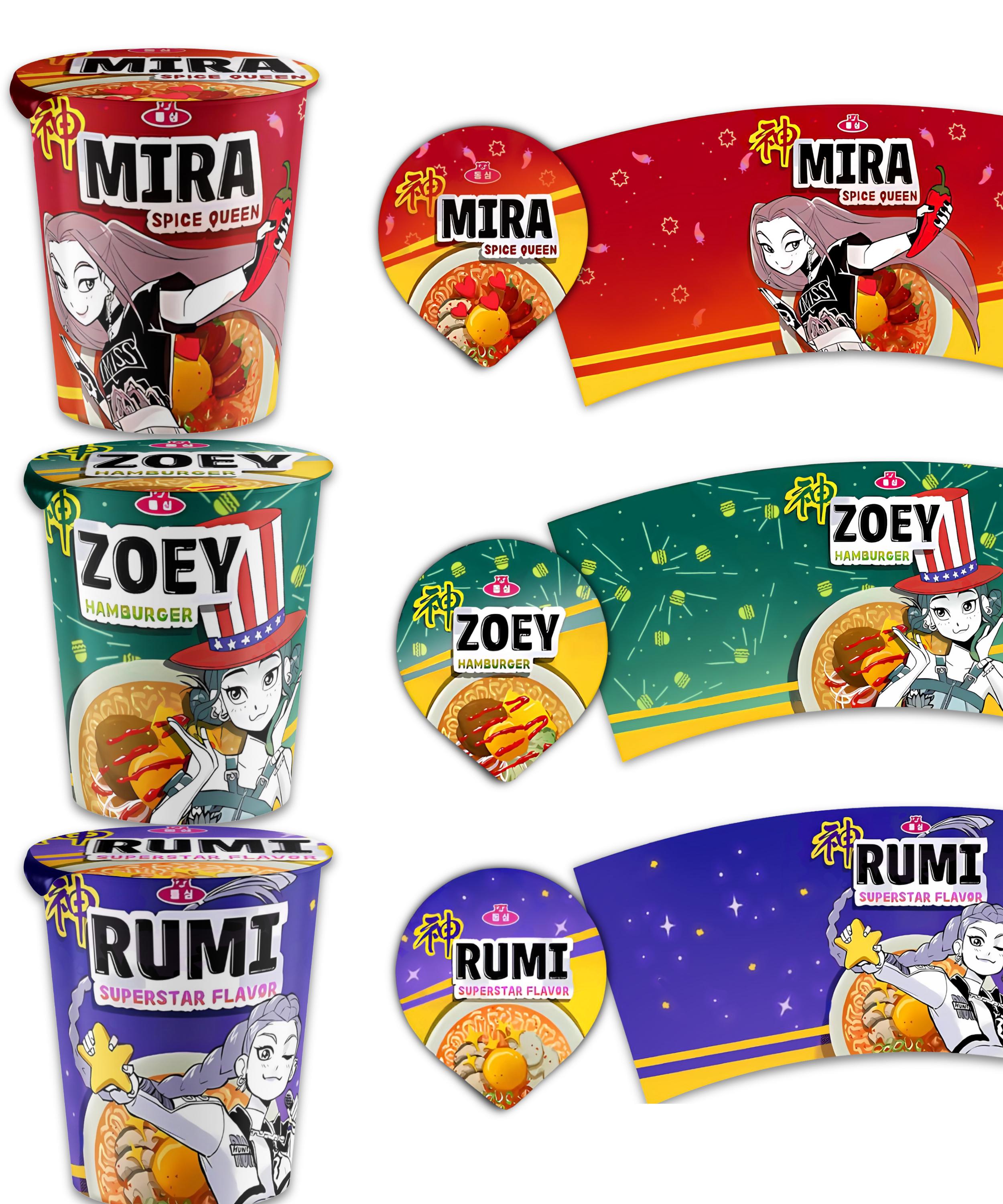 Kpop Demon Hunters | Ramyeon Cup Noodle Labels | Cosplay Party