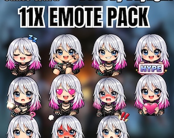 Sable Ward Emotes Pack | Dead By Daylight Twitch Emotes | Chibi Goth Girl Emote | DBD Streamer PNGs