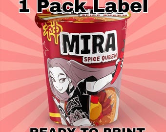 Mira | Kpop Demon Hunters | Cup Noodle Ramyeon Label | Cosplay Party | Huntrix Ramen | Kdrama Party