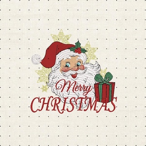 Vintage Santa Claus Embroidery Design: Retro Christmas Pattern (Digital Download)