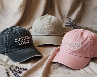 Individuell bestickte Baumwoll-Baseballmütze: Personalisierte Logo Unisex-Mütze