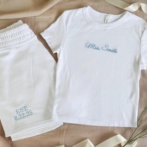 Custom Embroidered Mrs. Pajama Set, Mrs Tank & Joggers, Bridal Pjs, Bride Pajamas, Mrs. Set, Bridal Shower Outfit, Engagement Gift for Her