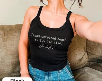 Custom Embroidered Free Speech Support Baby Tee, Custom Text Y2K Tee Shirt, Personalized Freedom Baby Tee, Justice For Charlie