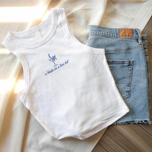 Custom Embroidered Bride Tank Top, A Bride In a Tini Bit Tank Tops for Women, Wedding Gift Bride Shower Bachelorette Party