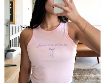 Embroidered Future Mrs. Tank Top: Patriotic Bridal Shower Gift