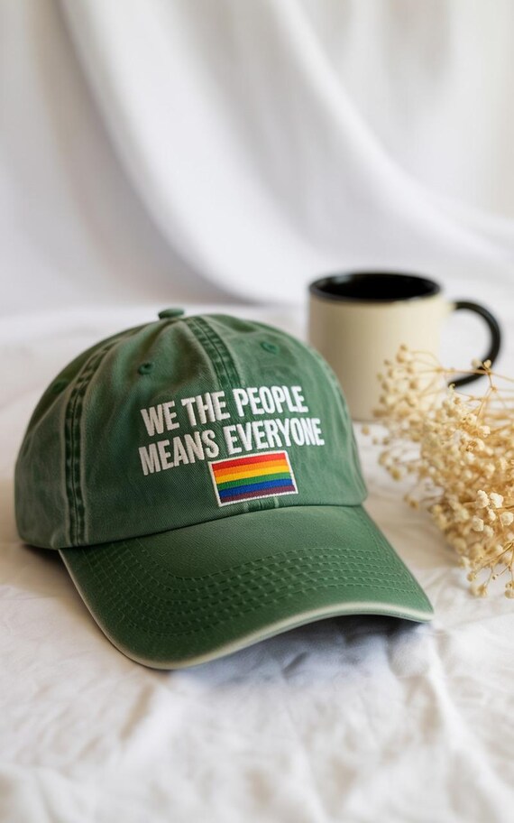 Embroidered We the People Hat: Rainbow Pride, Social Justice  display picture 2