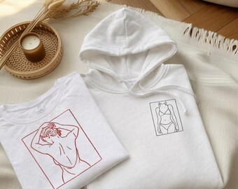 Custom Picture Embroidered Shirt, Personalized Embroidered Shirt, Custom photo portrait embroidered, Couple matched sweatshirt, wedding
