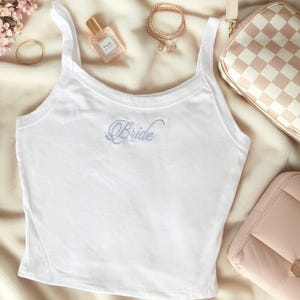 Bride embroidered tank and sweatpants set, cuff bottom sweats, tank set, bridal sweats, bride to be