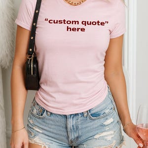 Besticktes Custom Text Baby-T-Shirt für Frauen trendiges Crop-Top-Stickerei-Design personalisierte Geschenkidee schreiben Sie Ihren eigenen Text-Shirt in den USA hergestellt