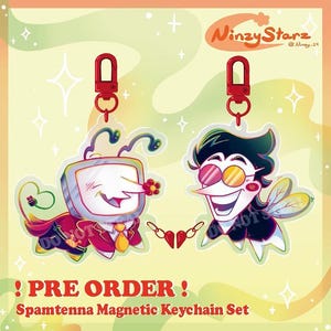 Tenna and Spamton magnetic keychain set - Spamtenna - !PREORDER!