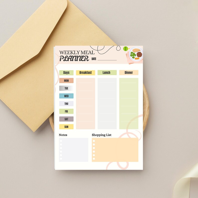 Editable Weekly Meal Planner With Grocery List, Meal Tracker, Schedule ...