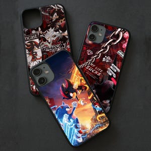 Inspired Shadow the Hedgehog Phone Case Cover for iPhone 16 Pro, 15, 14, 13, 12, 11, Pixel 9A, 8Pro, 7, Samsung S25, S24, S23, S22, A54