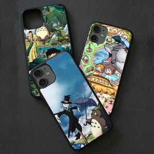 Inspired Studio Ghibli Anime Phone Case Cover for iPhone 16 Pro, 15, 14, 13, 12, 11, Pixel 9A, 8Pro, 7, Samsung S25, S24, S23, S22, A54