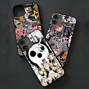 Capa de celular inspirada no filme Soul Eater para iPhone 16 Pro, 15, 14, 13, 12, 11, Pixel 9A, 8Pro, 7, Samsung S25, S24, S23, S22
