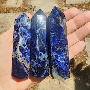 Sodalite Tower: Indigo Blue Crystal Point for Meditation