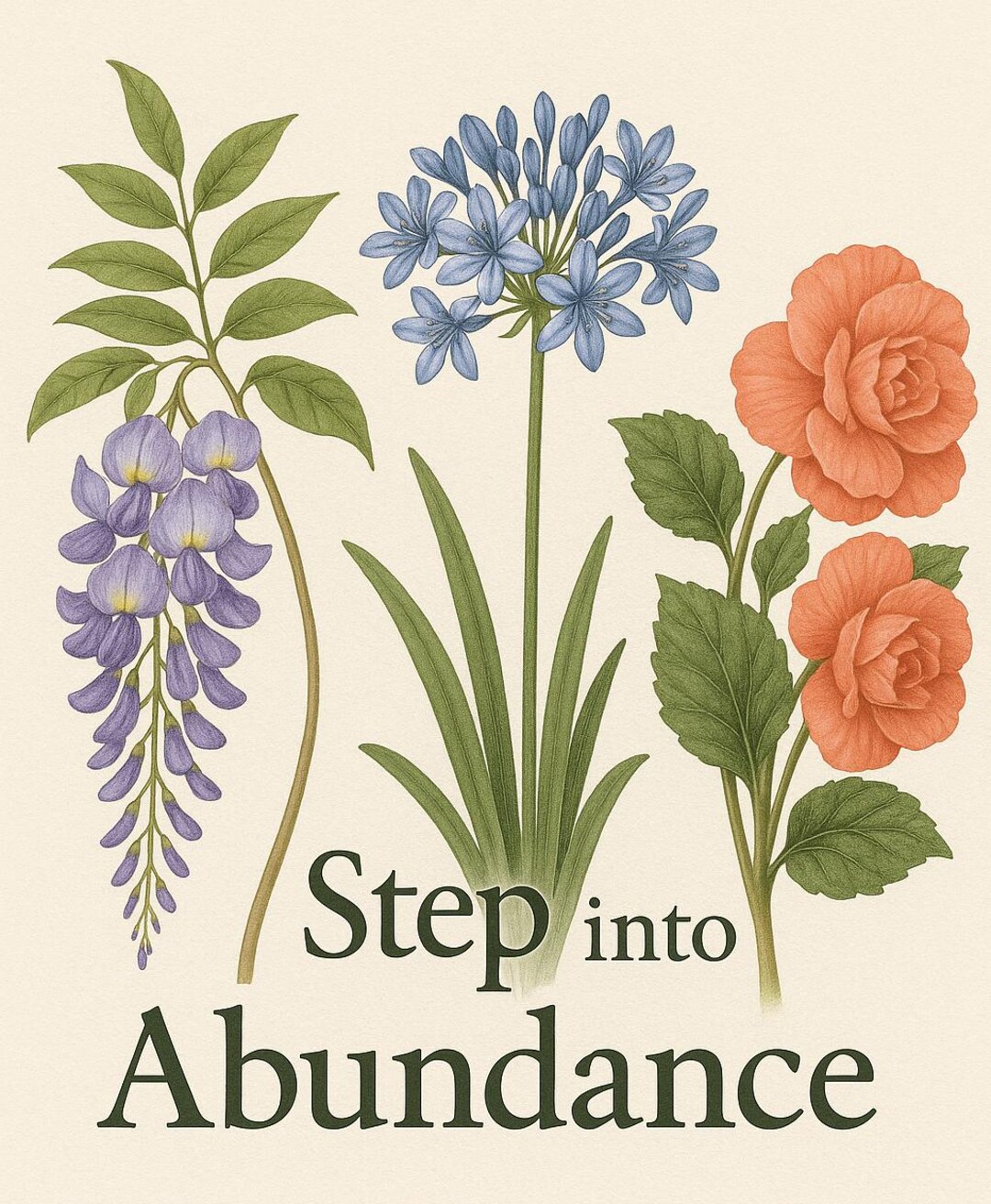 Step Into Abundance - Wisteria, Agapanthus and Begonia Flower Essence ...