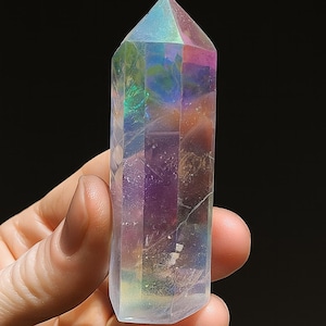 Angel Aura Quartz Points | Titanium Aura Quartz | Heart & Crown Chakra Activation