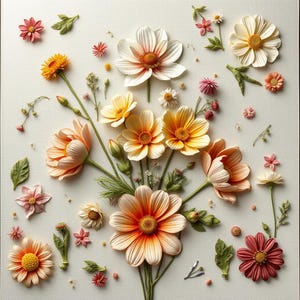 3D Nahtlos wiederholendes Blumenmuster Blumen für Grußkarten Einladungen Wand Kunst Basteln Wohnkultur druckbares Muster für kommerzielle Nutzung