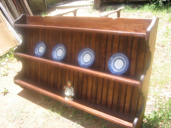 plate shelf " early american stain , wall shelf,.    40