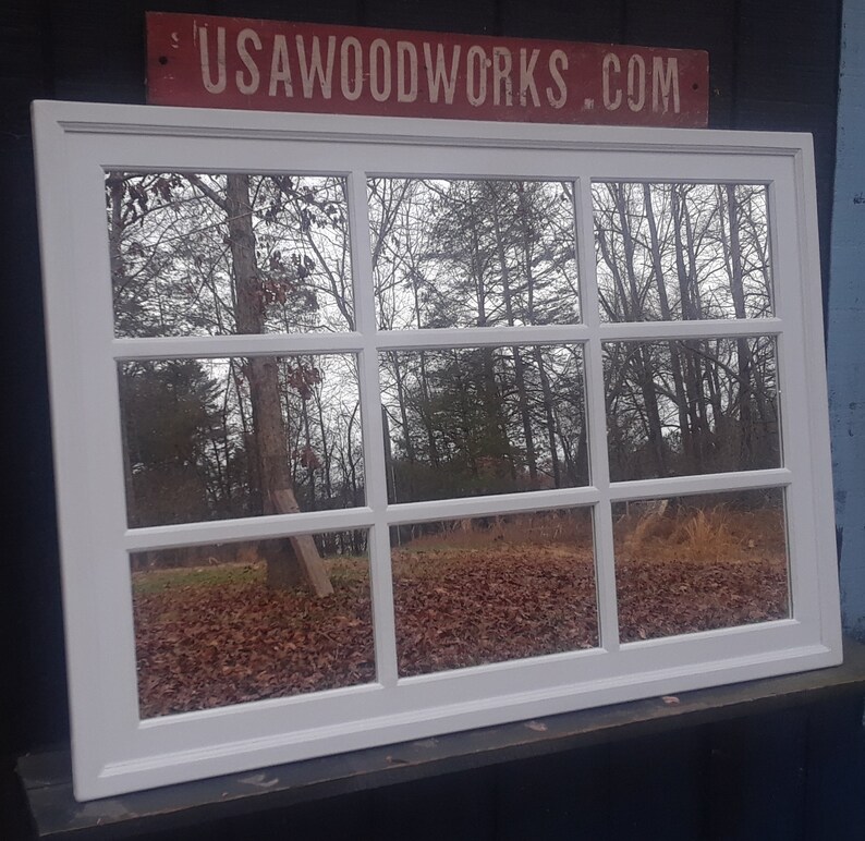 Wood Mirror Window Pane Mirror Mantel Mirror Decorative Etsy