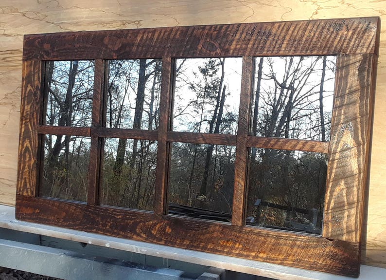 Farmhouse Mirror 48 X 24 Rustic Windowpane Farmhouse Mirror 48 X 24 Rustic