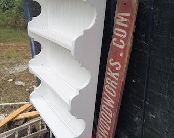 pottery plate rack , 40 inch  tall ,   dish  wall shelf,.   20 , 22 , 24, 26 , 28 , 30  wide