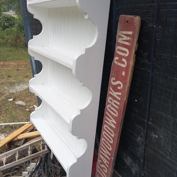pottery plate rack , 40 inch  tall ,   dish  wall shelf,.   20 , 22 , 24, 26 , 28 , 30  wide